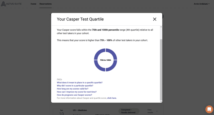 Official Acuity Insights 4th Quartile Score Chart